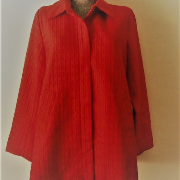 Plus Size Red Women's Jacket, Simonton Says - Picture 8 of 8